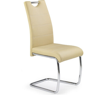 Krzesło nowoczesne z ekoskóry na płozie K211 beżowe marki Halmar
