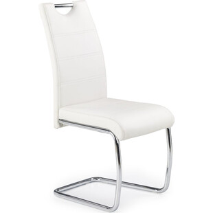 Krzesło nowoczesne z ekoskóry na płozie K211 białe marki Halmar