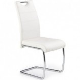 Krzesło nowoczesne z ekoskóry na płozie K211 białe marki Halmar