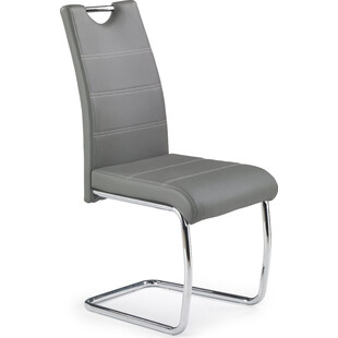 Krzesło nowoczesne z ekoskóry na płozie K211 popielate marki Halmar