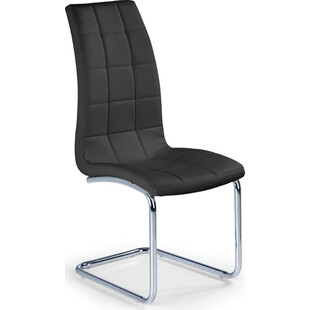 Krzesło pikowane z ekoskóry na płozie K147 czarne marki Halmar