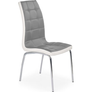 Krzesło pikowane z ekoskóry K186 popielato-białe marki Halmar