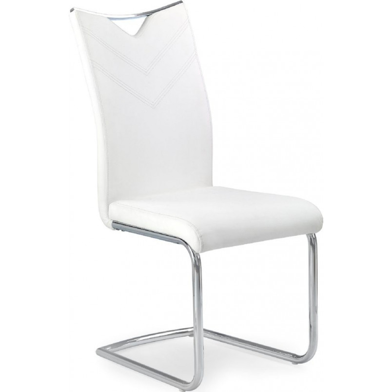 Krzesło nowoczesne z ekoskóry na płozie K224 białe marki Halmar