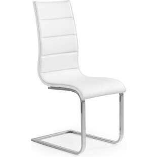 Krzesło nowoczesne z ekoskóry na płozie K104 białe marki Halmar