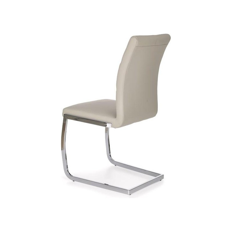 Krzesło pikowane z ekoskóry na płozie K228 jasny popiel marki Halmar