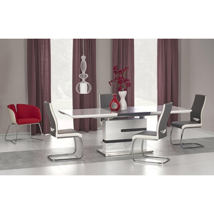 Stół rozkładany na jednej nodze MONACO 160x90 biały/beton marki Halmar