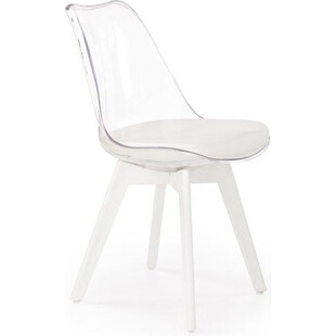 Krzesło przezroczyste z poduszką K245 białe marki Halmar
