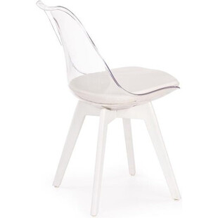 Krzesło przezroczyste z poduszką K245 białe marki Halmar