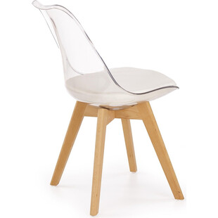 Krzesło skandynawskie z poduszką K246 bezbarwny/buk marki Halmar