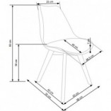 Krzesło skandynawskie z poduszką K246 bezbarwny/buk marki Halmar