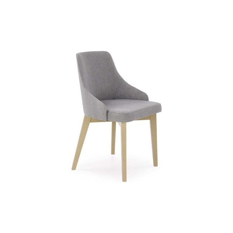 Krzesło tapicerowane na drewnianych nogach TOLEDO dąb sonoma/popiel marki Halmar