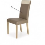Krzesło z ekoskóry na drewnianych nogach NORBERT beż/dąb sonoma marki Halmar