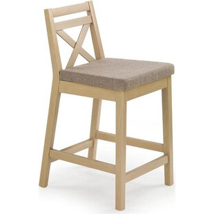Krzesło barowe drewniane BORYS LOW 58 dąb sonoma marki Halmar