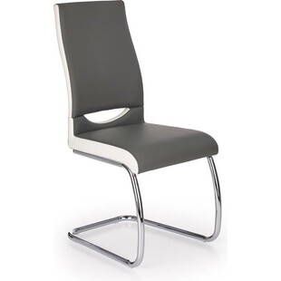 Krzesło nowoczesne z ekoskóry na płozie K259 popielate marki Halmar