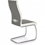 Krzesło nowoczesne z ekoskóry na płozie K259 popielate marki Halmar