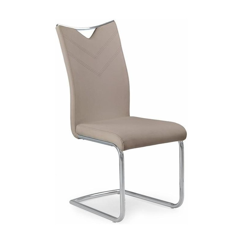Krzesło nowoczesne z ekoskóry na płozie K224 cappuccino marki Halmar