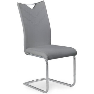 Krzesło nowoczesne z ekoskóry na płozie K224 popielate marki Halmar