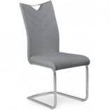 Krzesło nowoczesne z ekoskóry na płozie K224 popielate marki Halmar
