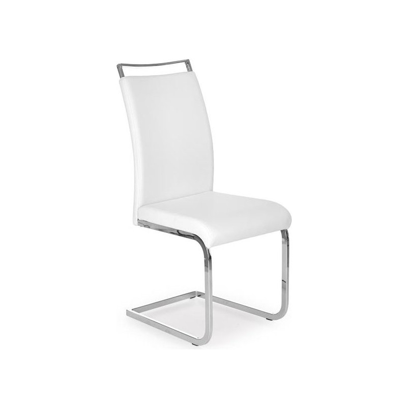 Krzesło nowoczesne z ekoskóry na płozie K250 biały/chrom marki Halmar