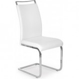 Krzesło nowoczesne z ekoskóry na płozie K250 biały/chrom marki Halmar