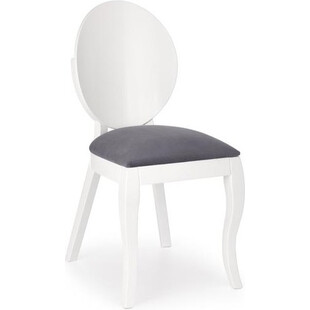Krzesło drewniane tapicerowane VERDI popiel/biały marki Halmar