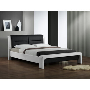 Łóżko z eskoskóry CASSANDRA 120 biało-czarne marki Halmar