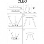 Okrągły zestaw stolików bocznych Cleo biały marki Signal