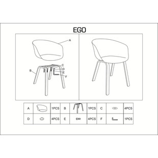 Krzesło kubełkowe skandynawskie Ego białe/dąb marki Signal