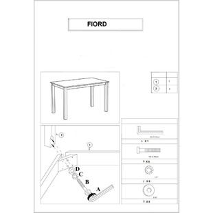 Stół prostokątny Fiord 80x60 biały marki Signal