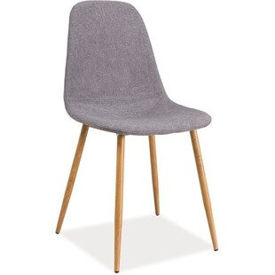 Krzesło tapicerowane skandynawskie Fox szary/dąb marki Signal