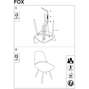Krzesło tapicerowane skandynawskie Fox szary/dąb marki Signal