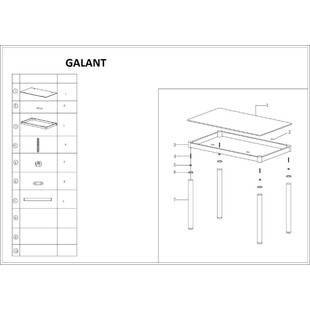 Stół szklany prostokątny Galant 110x70 krem marki Signal