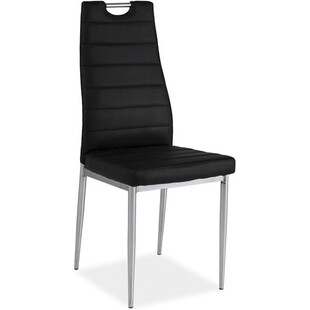 Krzesło z ekoskóry H-260 czarne/chrom marki Signal