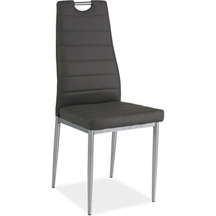 Krzesło z ekoskóry H-260 szare/chrom marki Signal