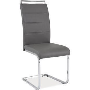 Krzesło nowoczesne z ekoskóry na płozie H-441 szare marki Signal