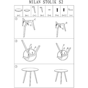 Zestaw okrągłych stolików skandynawskich Milan biały/dąb marki Signal