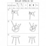 Zestaw okrągłych stolików skandynawskich Milan biały/dąb marki Signal