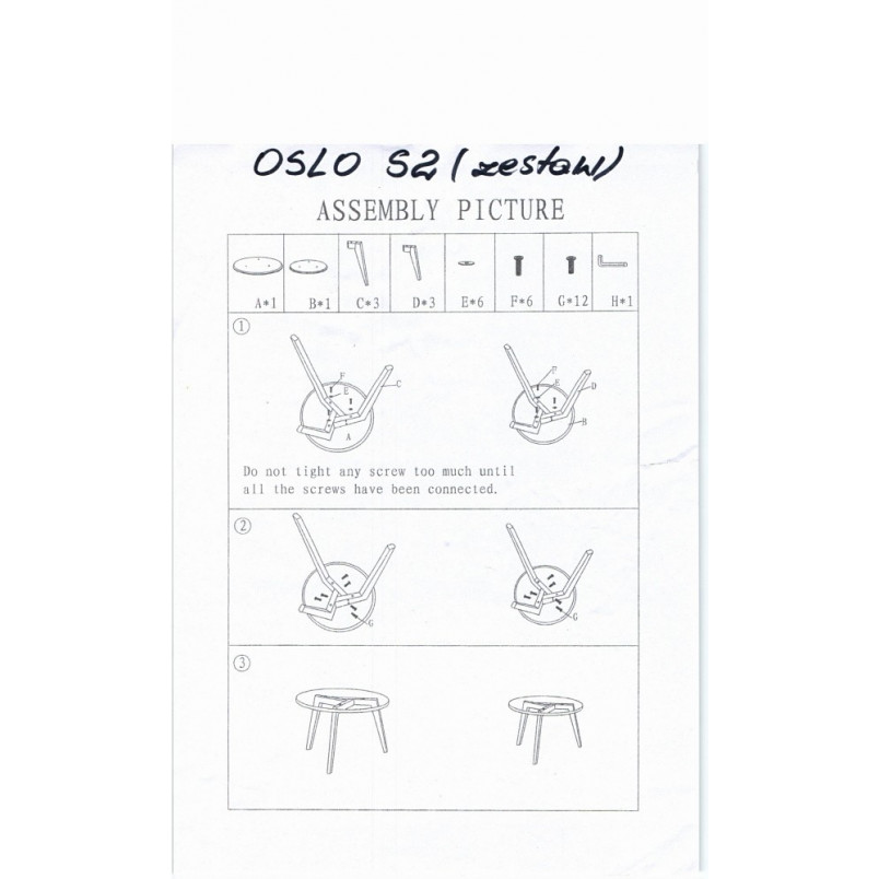 Zestaw stolików szklanych Oslo przezroczysty/dąb marki Signal