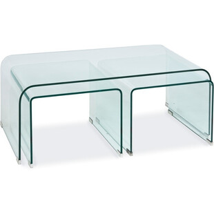 Zestaw stolików szklanych Priam 120x60 przeźroczysty marki Signal