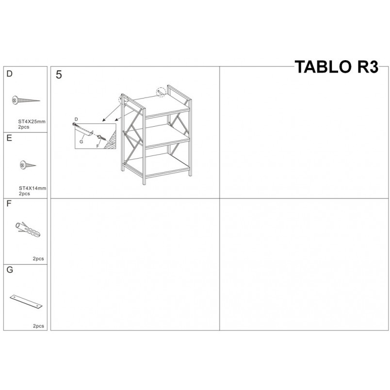 Regał industrialny z półkami Tablo R3 ciemny brąz marki Signal