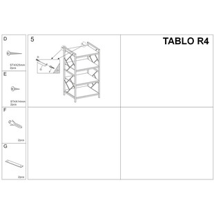 Regał industrialny z półkami Tablo R4 ciemny brąz marki Signal