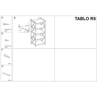 Regał industrialny z półkami Tablo R5 ciemny brąz marki Signal