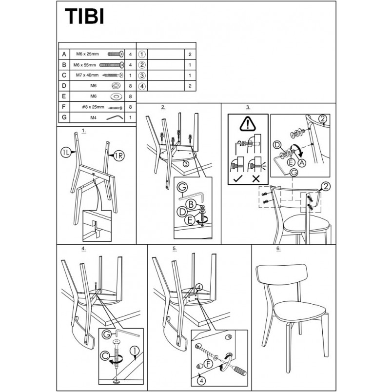 Krzesło drewniane skandynawskie Tibi białe marki Signal
