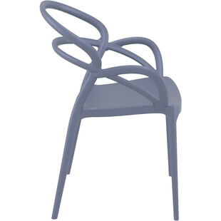 Krzesło z podłokietnikami MILA ciemnoszare marki Siesta