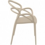 Krzesło z podłokietnikami MILA szarobrązowe marki Siesta