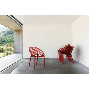 Krzesło ażurowe z tworzywa CRYSTAL czerwone przezroczyste marki Siesta