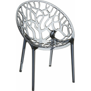 Krzesło ażurowe z tworzywa CRYSTAL szare dymione przezroczyste marki Siesta