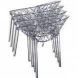 Krzesło ażurowe z tworzywa CRYSTAL szare dymione przezroczyste marki Siesta