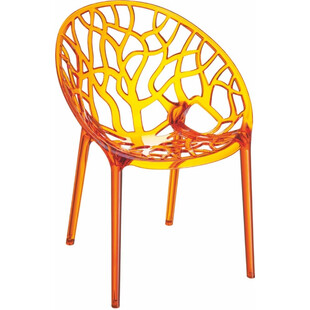 Krzesło ażurowe z tworzywa CRYSTAL pomarańczowe przezroczyste marki Siesta