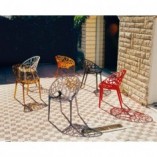 Krzesło ażurowe z tworzywa CRYSTAL pomarańczowe przezroczyste marki Siesta